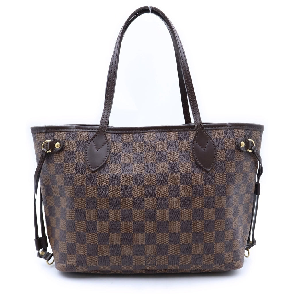LOUIS VUITTON(ルイヴィトン) ダミエ エベヌ ネヴァーフルPM トートバッグ ハンドバッグ ブラウン レザー×PVC N51109 ゴールド金具 レディース