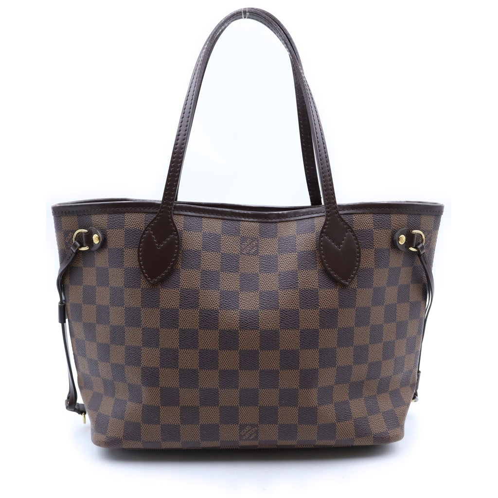 LOUIS VUITTON(ルイヴィトン) ダミエ エベヌ ネヴァーフルPM トートバッグ ハンドバッグ ブラウン レザー×PVC N51109 ゴールド金具 レディース