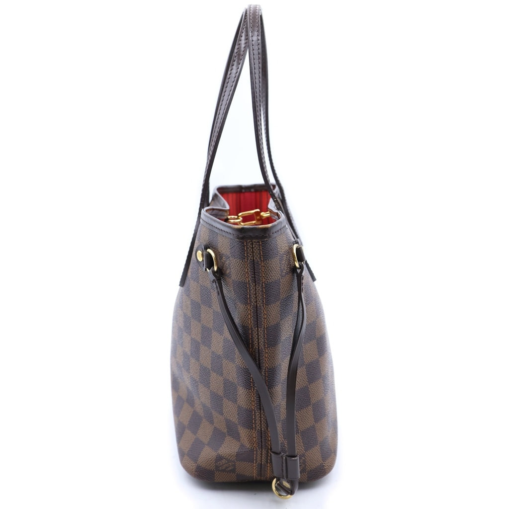 LOUIS VUITTON(ルイヴィトン) ダミエ エベヌ ネヴァーフルPM トートバッグ ハンドバッグ ブラウン レザー×PVC N51109 ゴールド金具 レディース