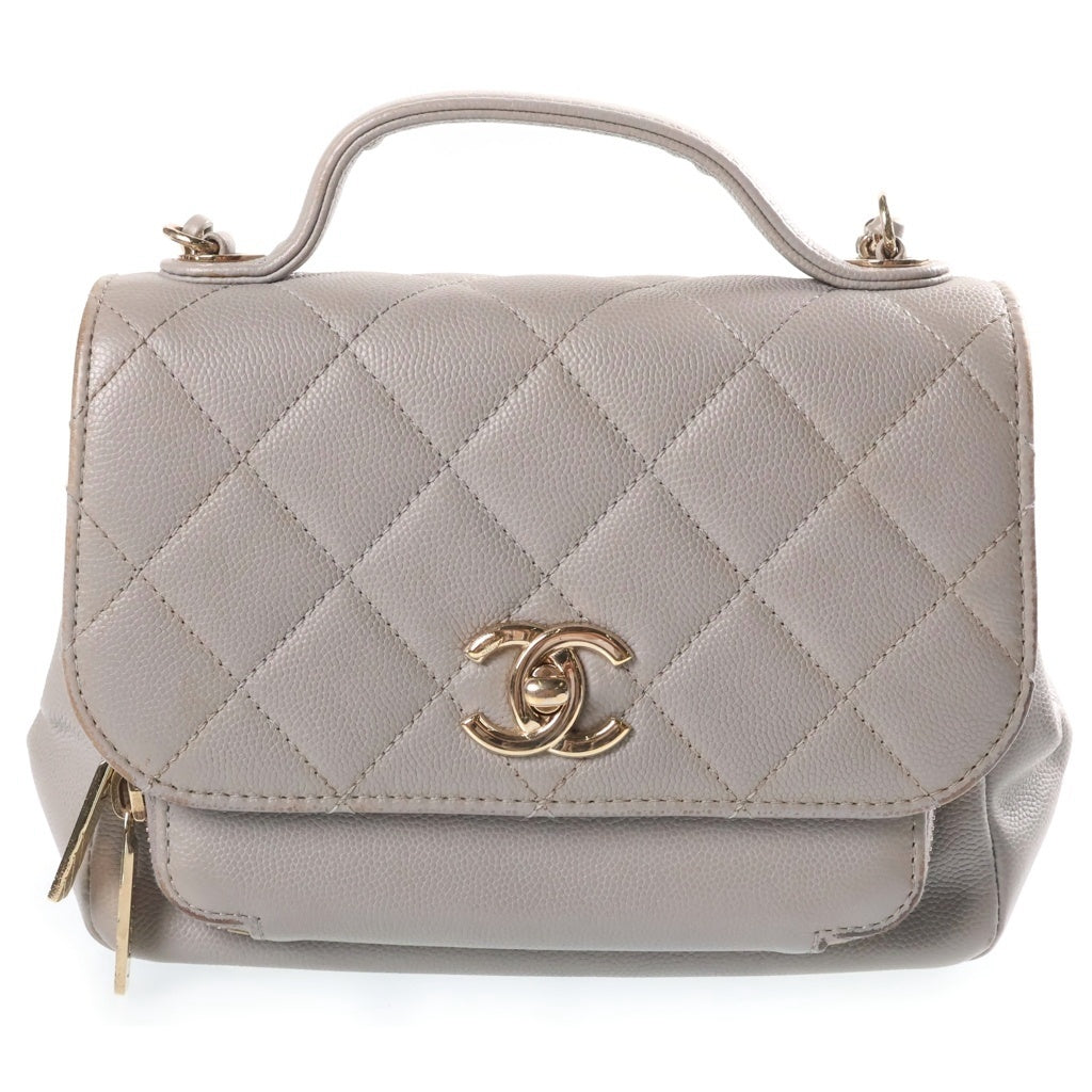 CHANEL(シャネル) マトラッセ アフィニティ スモール 2WAYバッグ チェーンショルダーバッグ グレー キャビアスキン A93749 29番台 ゴールド金具 レディース