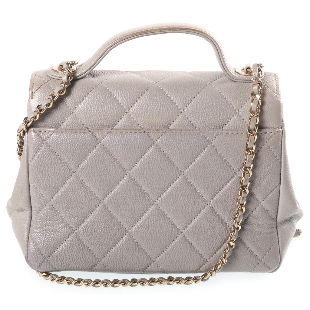 CHANEL(シャネル) マトラッセ アフィニティ スモール 2WAYバッグ チェーンショルダーバッグ グレー キャビアスキン A93749 29番台 ゴールド金具 レディース