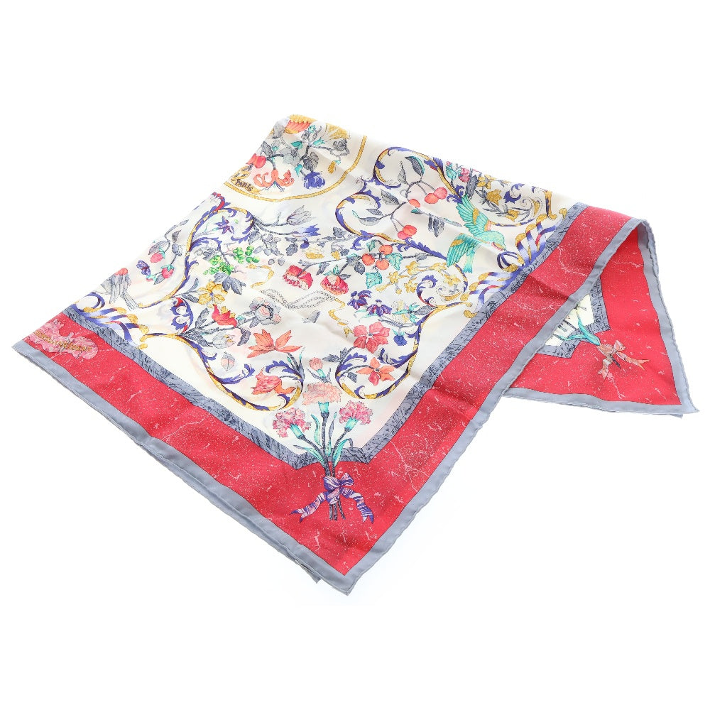 HERMES(エルメス) カレ90 PIERRESd'ORIENT etd'OGGIDENT スカーフ 花柄 シルク レッド