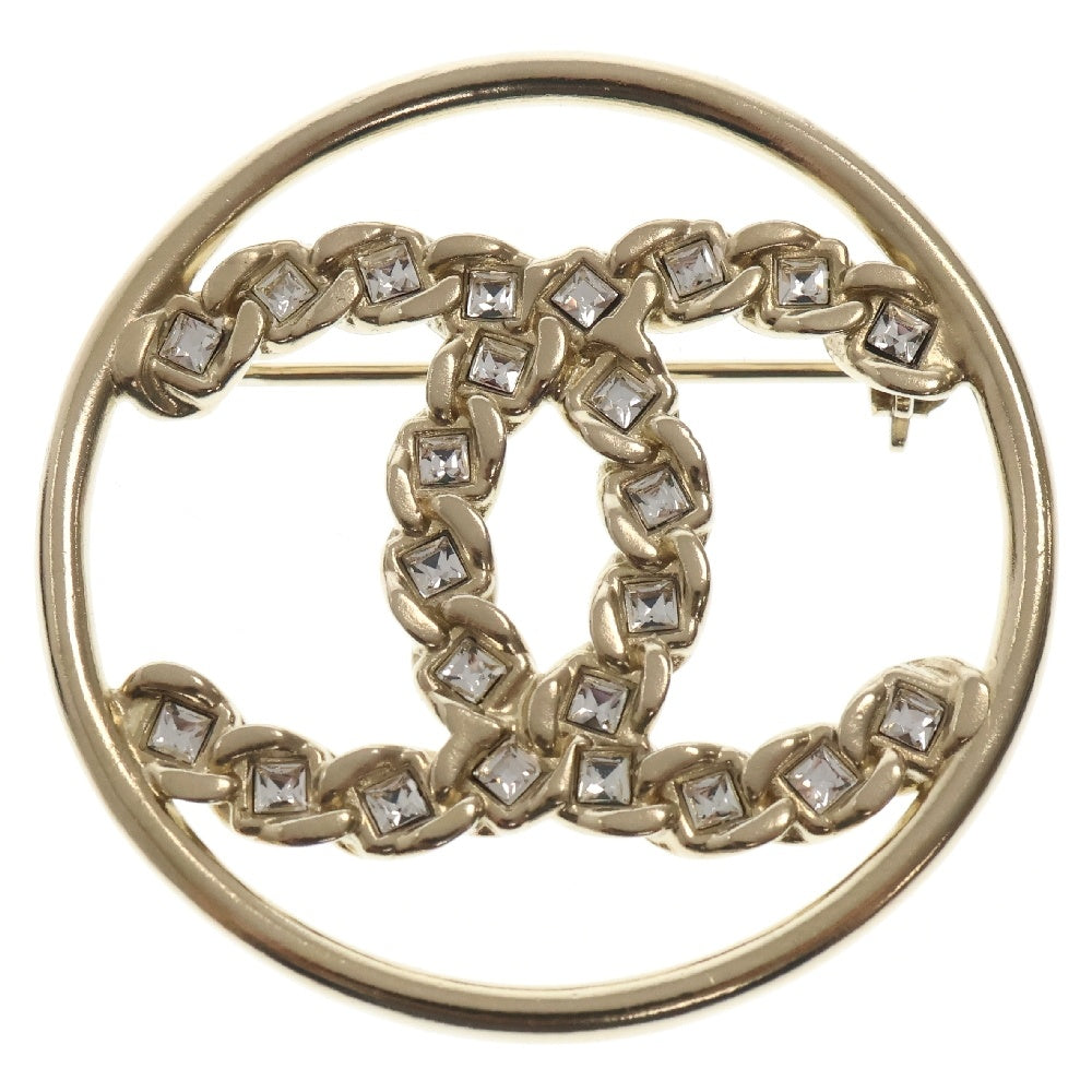 CHANEL(シャネル) ココマーク ラインストーン ブローチ B19P ゴールド バッジ GP アクセサリー