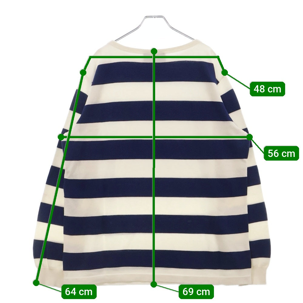 GUCCI(グッチ) トップス 長袖 ボーダー柄 ブルー×ベージュ コットン 626048