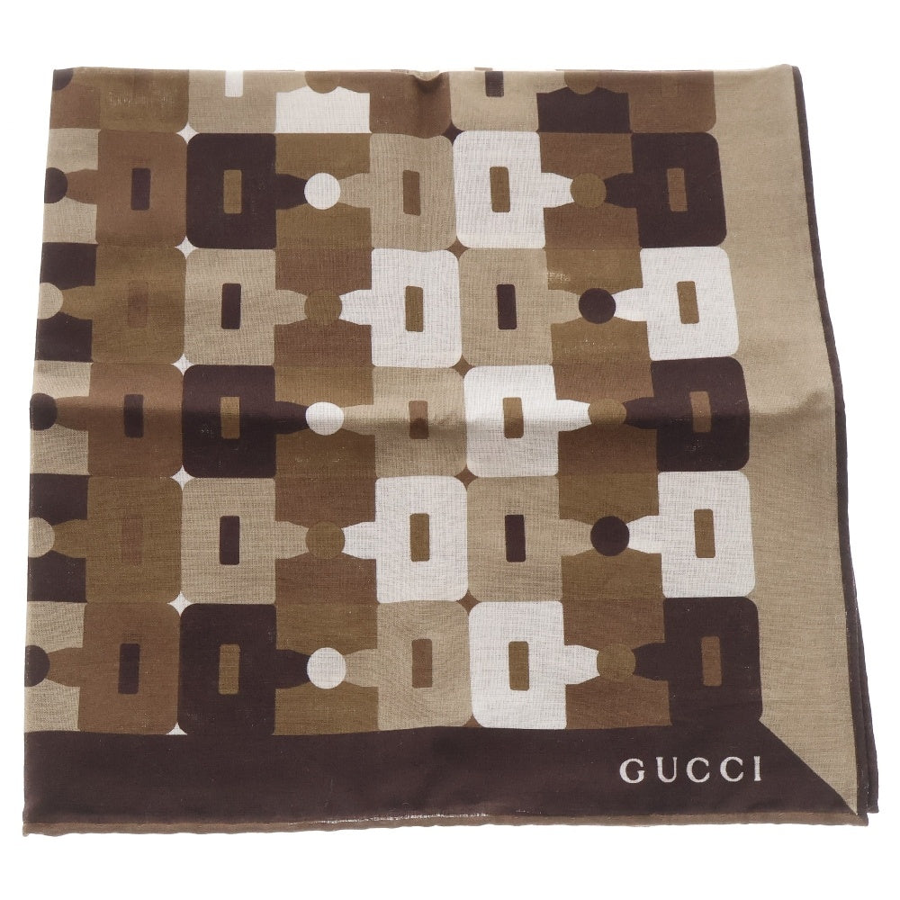 GUCCI(グッチ) ハンカチ ブラウン コットン 45cm 813413