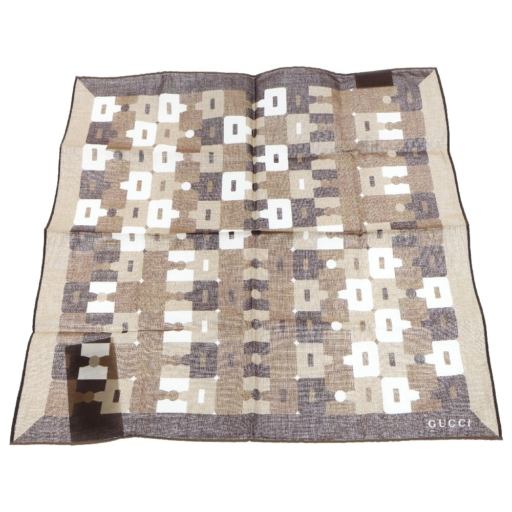 GUCCI(グッチ) ハンカチ ブラウン コットン 45cm 813413