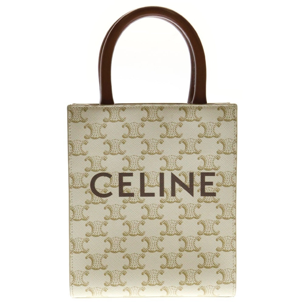 CELINE(セリーヌ) ミニ バーティカル カバ ショルダーバッグ ホワイト PVCレザー