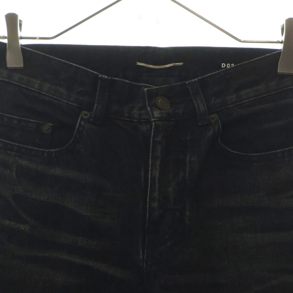 SAINT LAURENT PARIS(サンローランパリ) デニム パンツ ジーンズ ダメージ加工 黒 527389 レディース