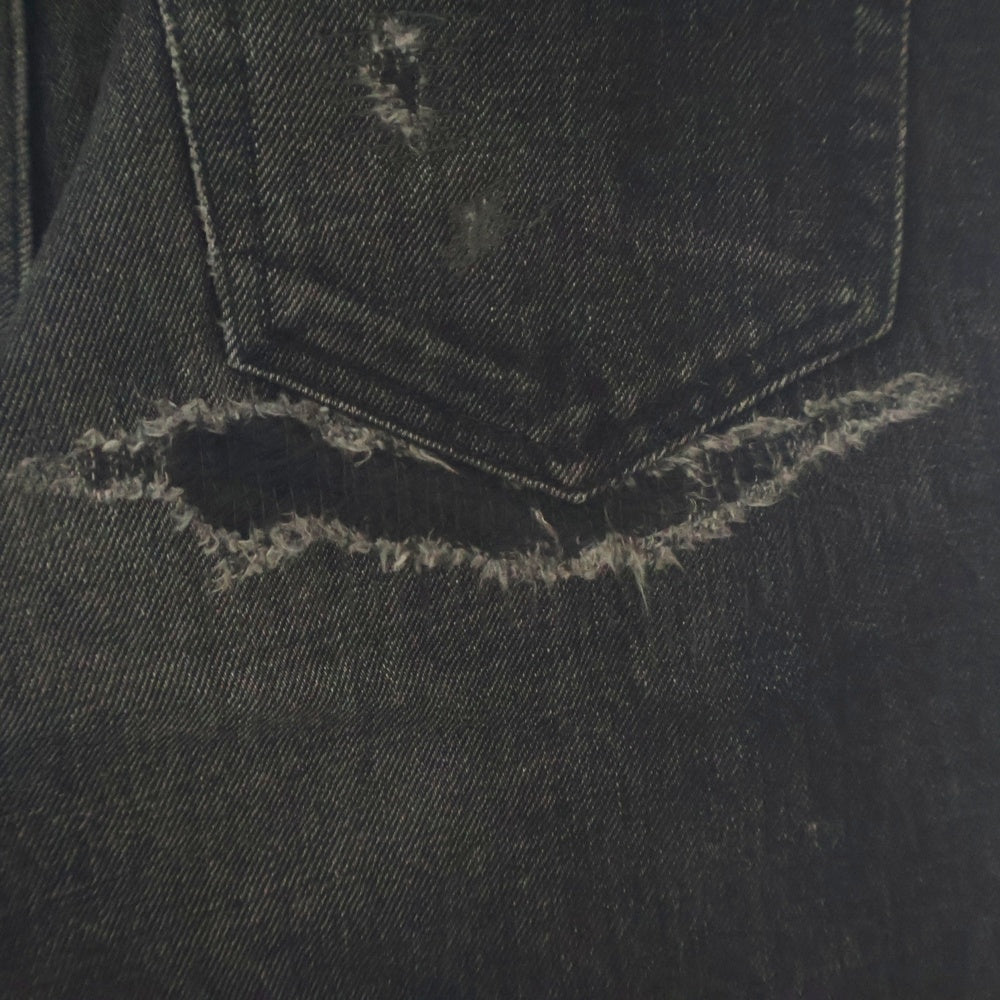SAINT LAURENT PARIS(サンローランパリ) デニム パンツ ジーンズ ダメージ加工 黒 527389 レディース