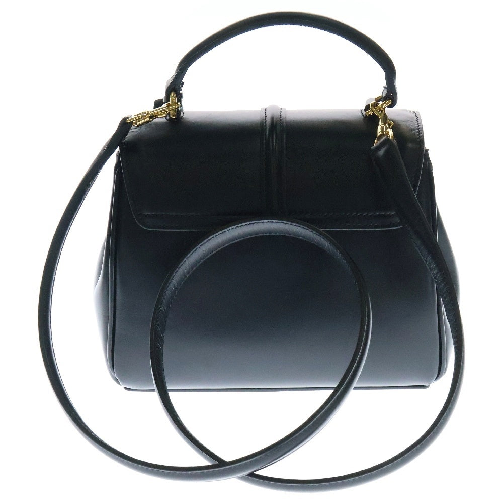 CELINE(セリーヌ) セーズ16 ミニ ショルダーバッグ 斜め掛けバッグ ブラック カーフレザー GD金具