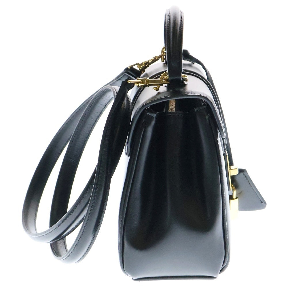 CELINE(セリーヌ) セーズ16 ミニ ショルダーバッグ 斜め掛けバッグ ブラック カーフレザー GD金具