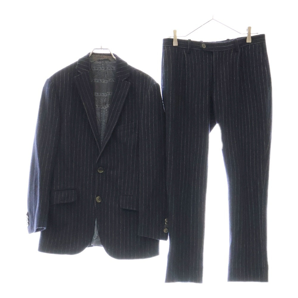 ETRO(エトロ) スーツ セットアップ チョークストライプ ネイビー ウール テーラードジャケット パンツ メンズ