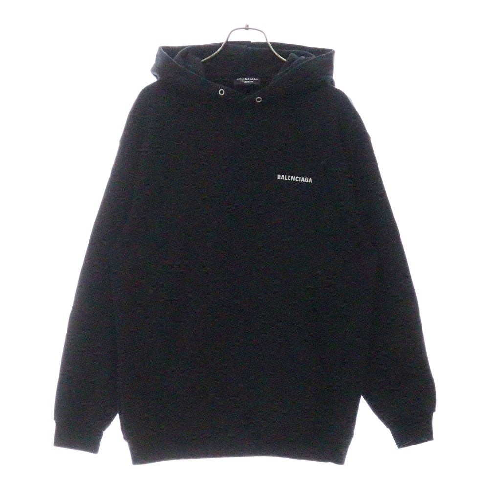 BALENCIAGA(バレンシアガ) ロゴ フーディスウェット パーカー 黒 コットン 600583