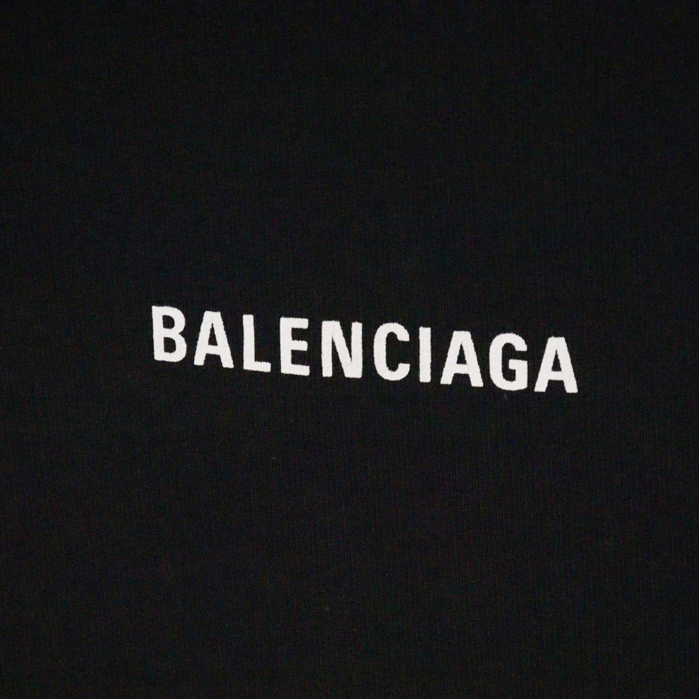 BALENCIAGA(バレンシアガ) ロゴ フーディスウェット パーカー 黒 コットン 600583