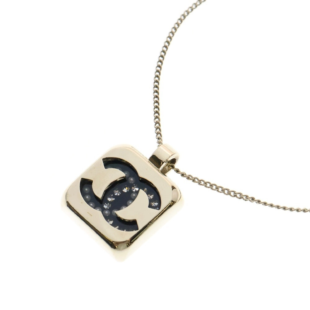 CHANEL(シャネル) ココマーク ラインストーンネックレス ゴールド×ブラック D22P GP
