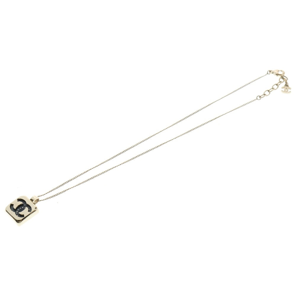 CHANEL(シャネル) ココマーク ラインストーンネックレス ゴールド×ブラック D22P GP