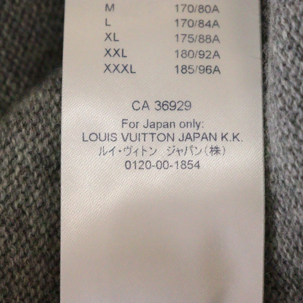 LOUIS VUITTON(ルイヴィトン) 18aw ネオンモノグラム カシミヤ 長袖セーター グレー×イエロー カシミア ジャガード ロゴニット サイズS HFN14W