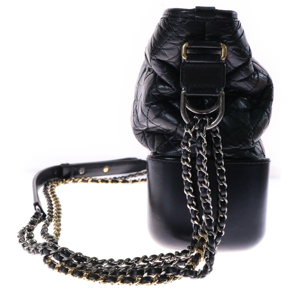 CHANEL(シャネル) ガブリエル ドゥ ホーボー ショルダーバッグ チェーンショルダー ラージ カーフスキン ブラック ゴールド×シルバー金具 A93824