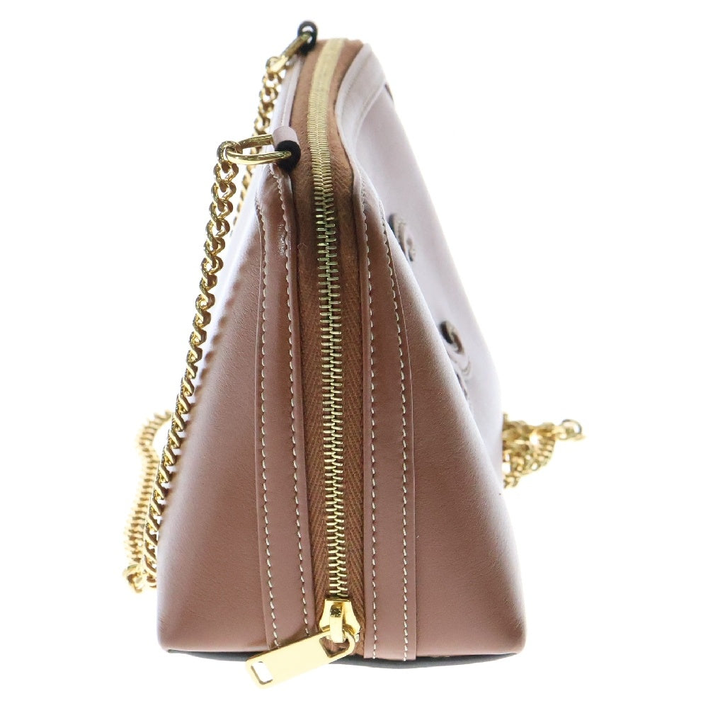 CELINE(セリーヌ) チェーンクラッチ キュイル トリオンフ ショルダーバッグ タン ブラウン ゴールド金具 レザー レディース