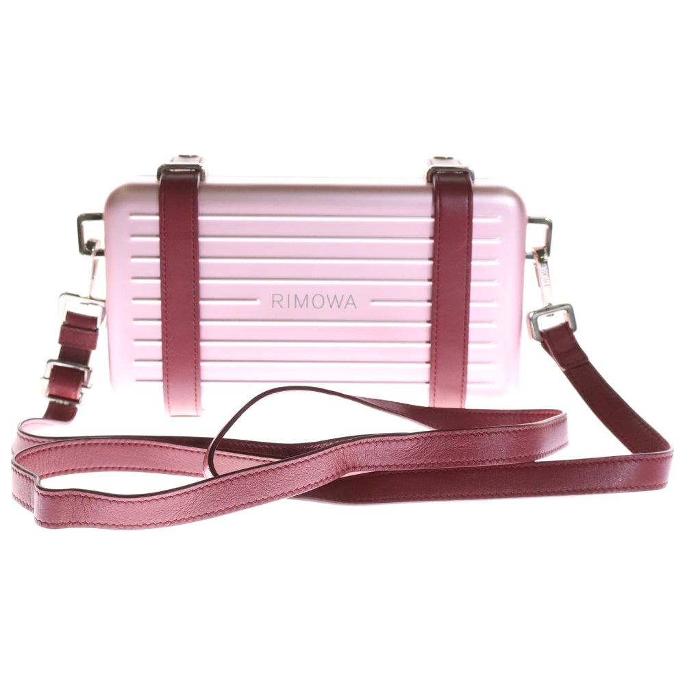 Christian Dior(クリスチャンディオール) × RIMOWA パーソナル クラッチバッグ ショルダーバッグ ミニトランク ピンク レザー アルミニウム