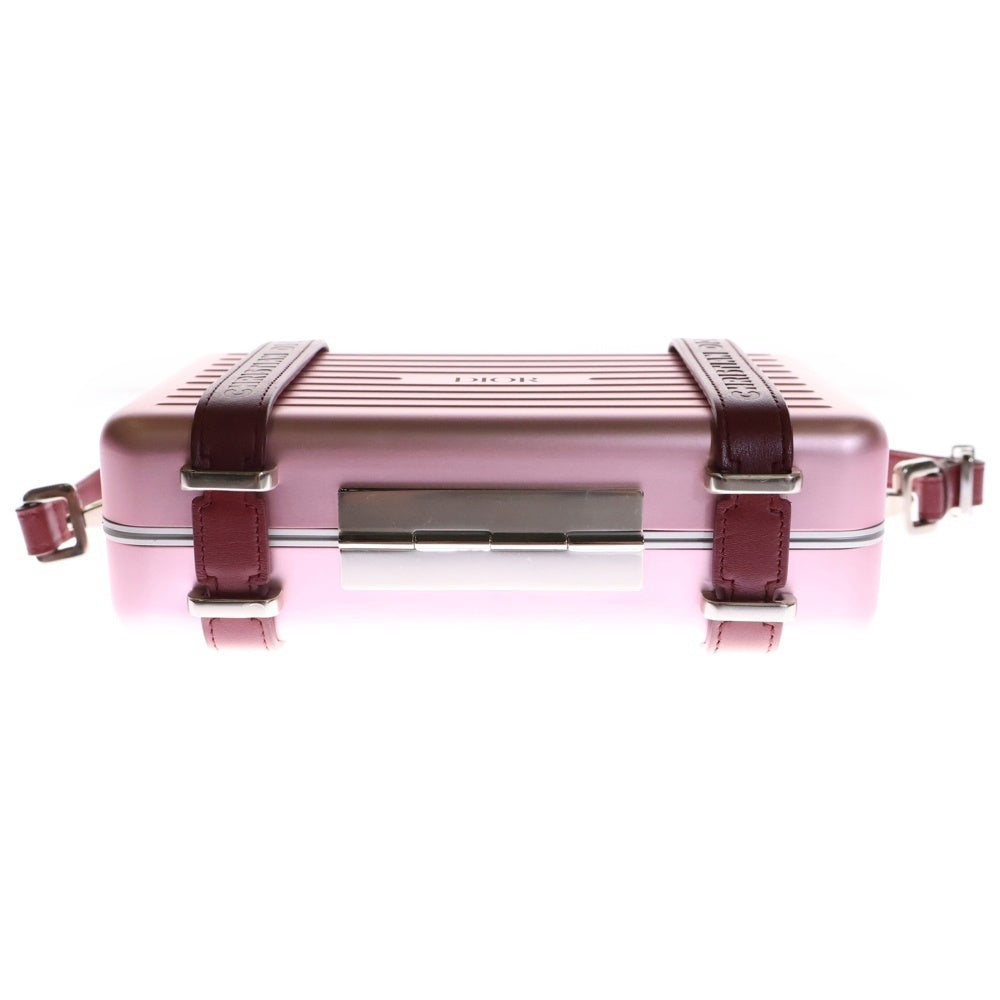Christian Dior(クリスチャンディオール) × RIMOWA パーソナル クラッチバッグ ショルダーバッグ ミニトランク ピンク レザー アルミニウム