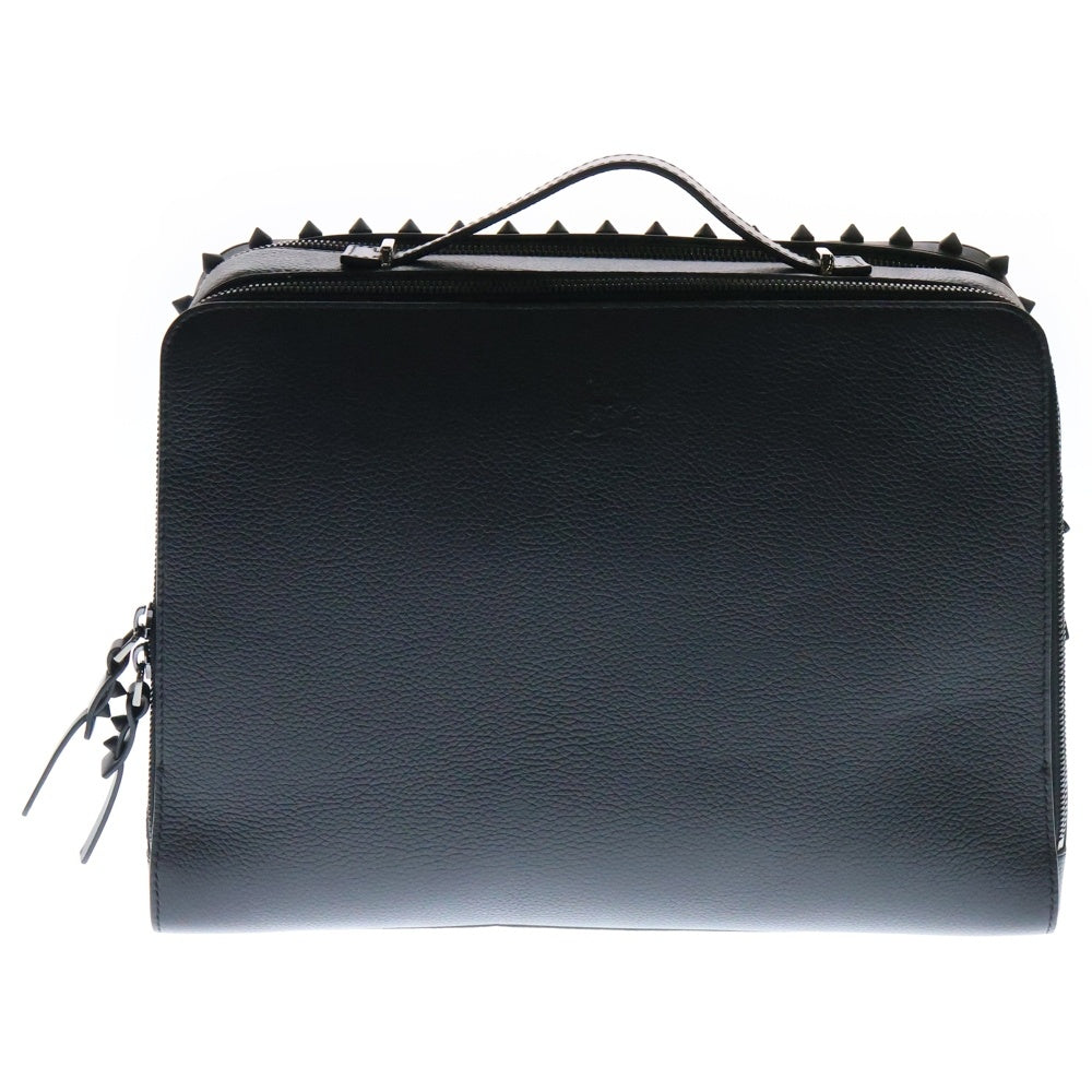 CHRISTIAN LOUBOUTIN(クリスチャンルブタン) 2way ショルダーバッグ ルビタウン スタッズ 黒 レザー ブリーフケース