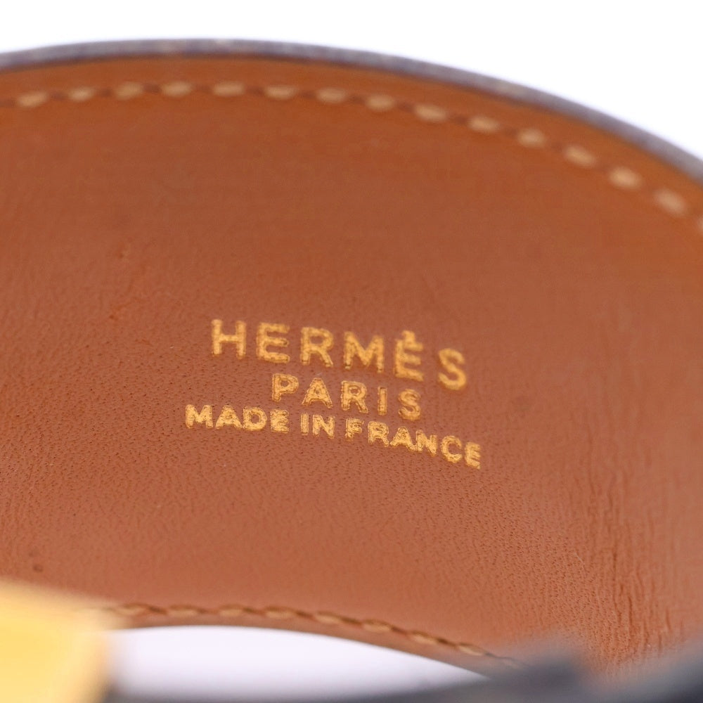 HERMES(エルメス) コリエドシアン ブレスレット ブラック ボックスカーフ ゴールド金具 〇Y刻印 アクセサリー