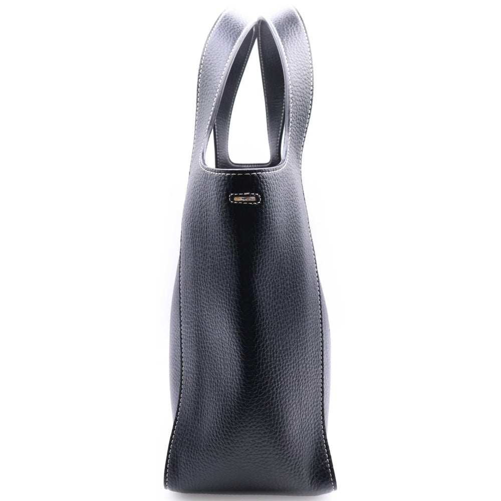 STELLA McCARTNEY(ステラマッカートニー) ステラロゴ パンチング レザー ハンド トートバッグ ブラック レディース