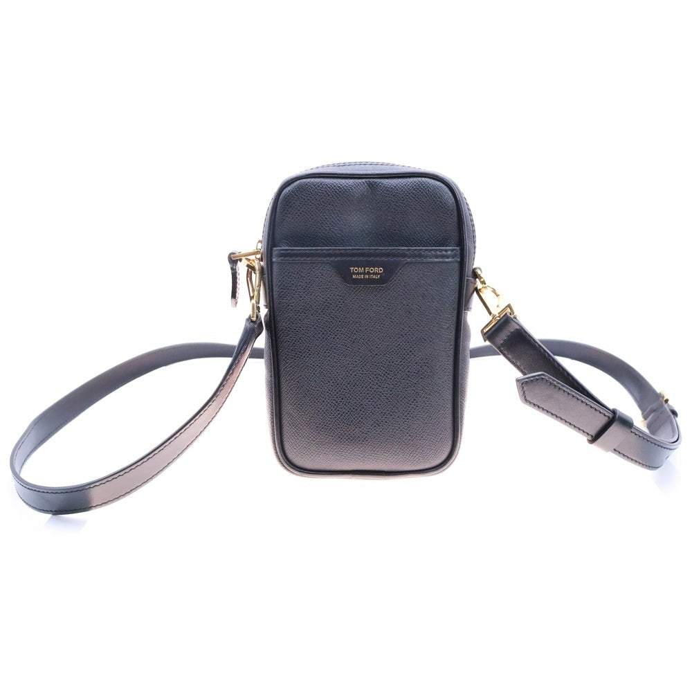 TOM FORD(トムフォード) ショルダーバッグ フォンショルダーバッグ ミニバッグ ブラック ゴールド金具 レザー