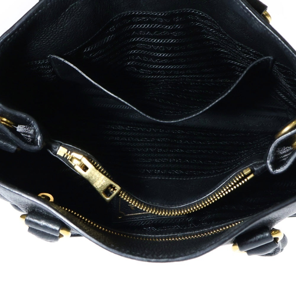 PRADA(プラダ) 2wayショルダーバッグ ハンドバッグ ブラック ゴールド金具 ヴィッテロダイノレザー BN2878