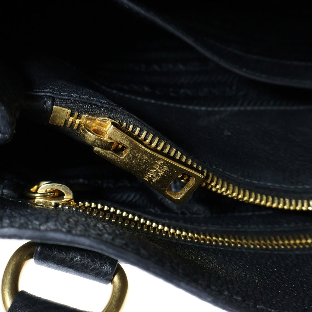 PRADA(プラダ) 2wayショルダーバッグ ハンドバッグ ブラック ゴールド金具 ヴィッテロダイノレザー BN2878
