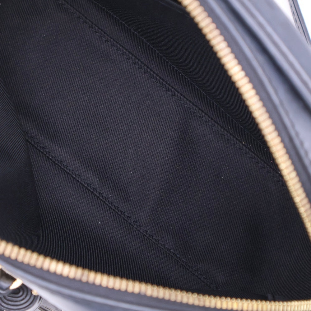 LOUIS VUITTON(ルイヴィトン) モノグラム フリンジ サントンジュ ショルダーバッグ ミニバッグ ブラウン×ネイビー ゴールド金具 ノワール レザー×PVC M43555