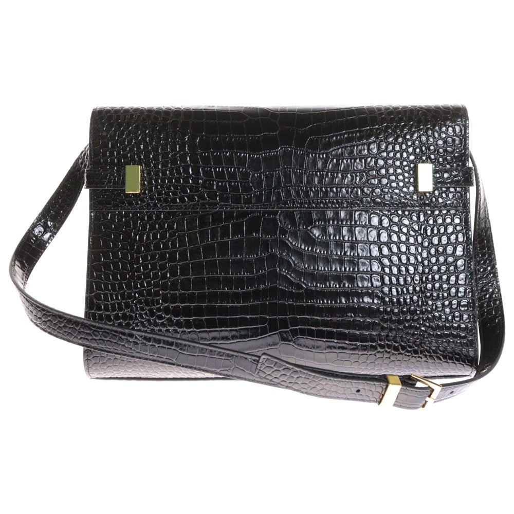 SAINT LAURENT PARIS(サンローランパリ) マンハッタン ショルダーバッグ ミディアム ブラック レザー 型押し 579271