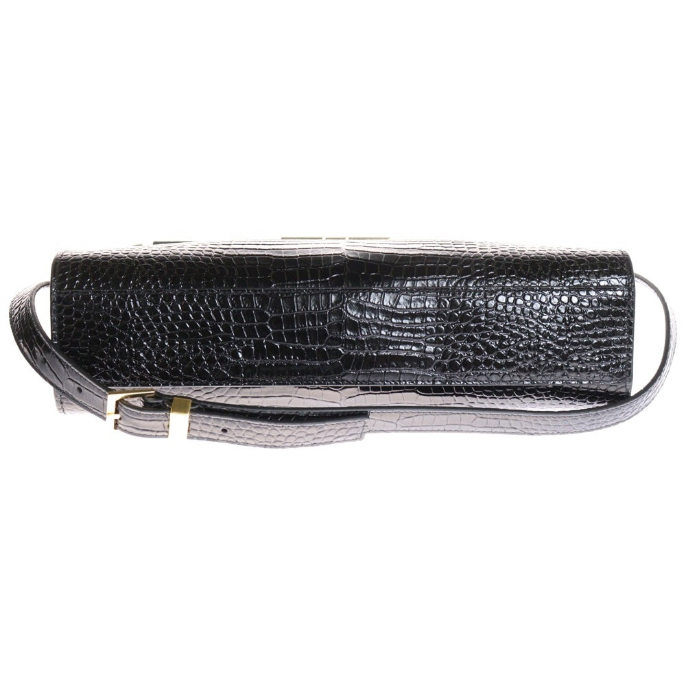 SAINT LAURENT PARIS(サンローランパリ) マンハッタン ショルダーバッグ ミディアム ブラック レザー 型押し 579271