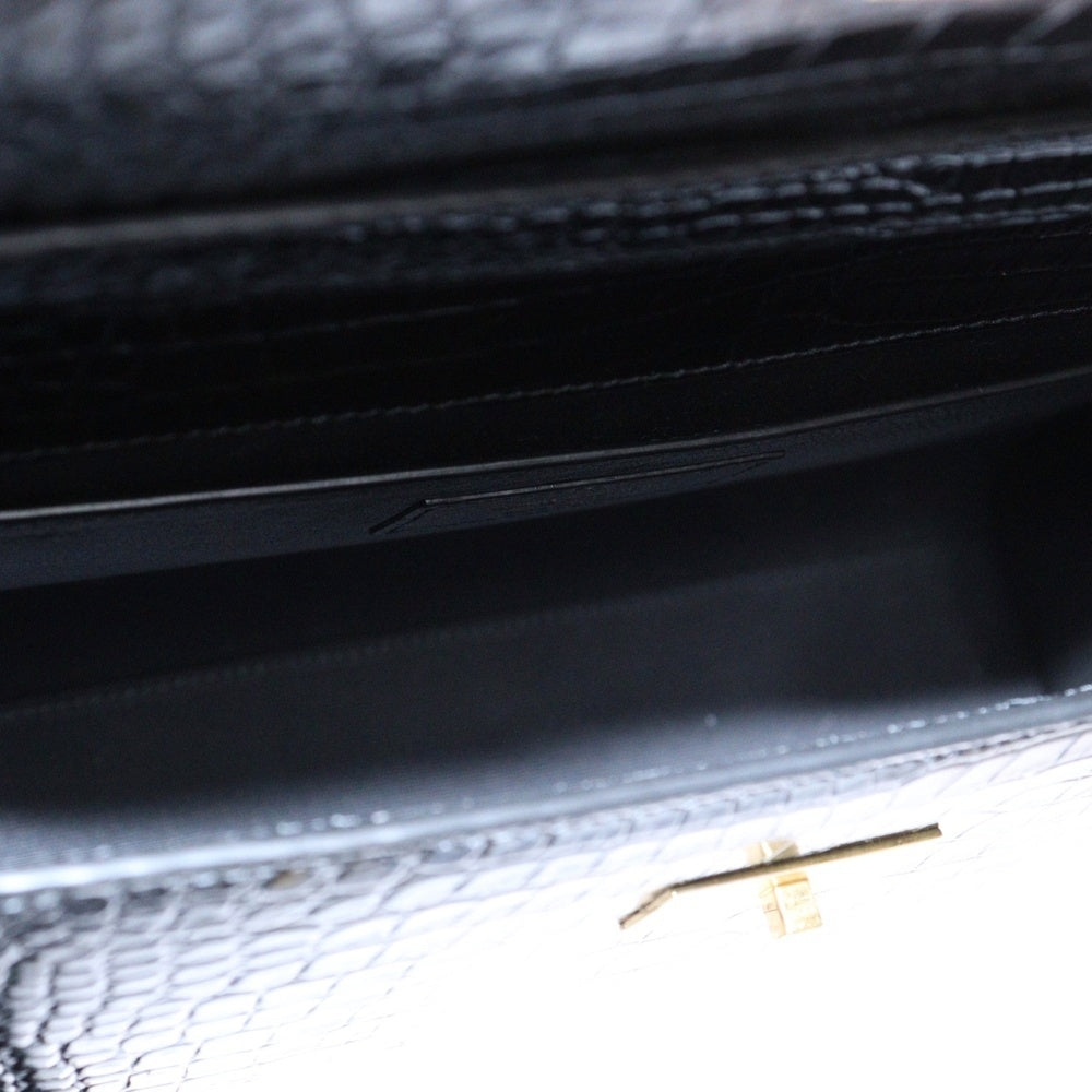 SAINT LAURENT PARIS(サンローランパリ) マンハッタン ショルダーバッグ ミディアム ブラック レザー 型押し 579271