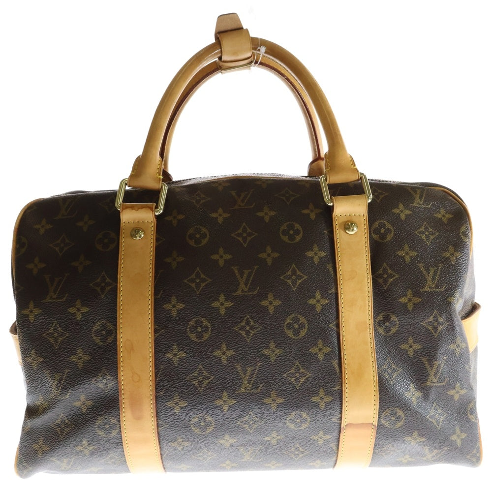 LOUIS VUITTON(ルイヴィトン) モノグラム キャリーオール レザーボストンバッグ ブラウン M40074