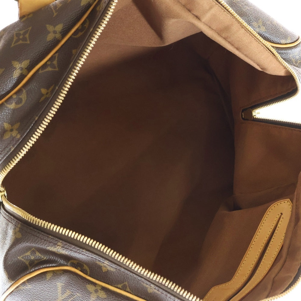 LOUIS VUITTON(ルイヴィトン) モノグラム キャリーオール レザーボストンバッグ ブラウン M40074