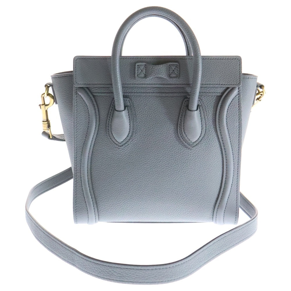 CELINE(セリーヌ) ラゲージ ナノショッパー 2WAY ハンドバッグ ショルダーバッグ グレー レザー コール