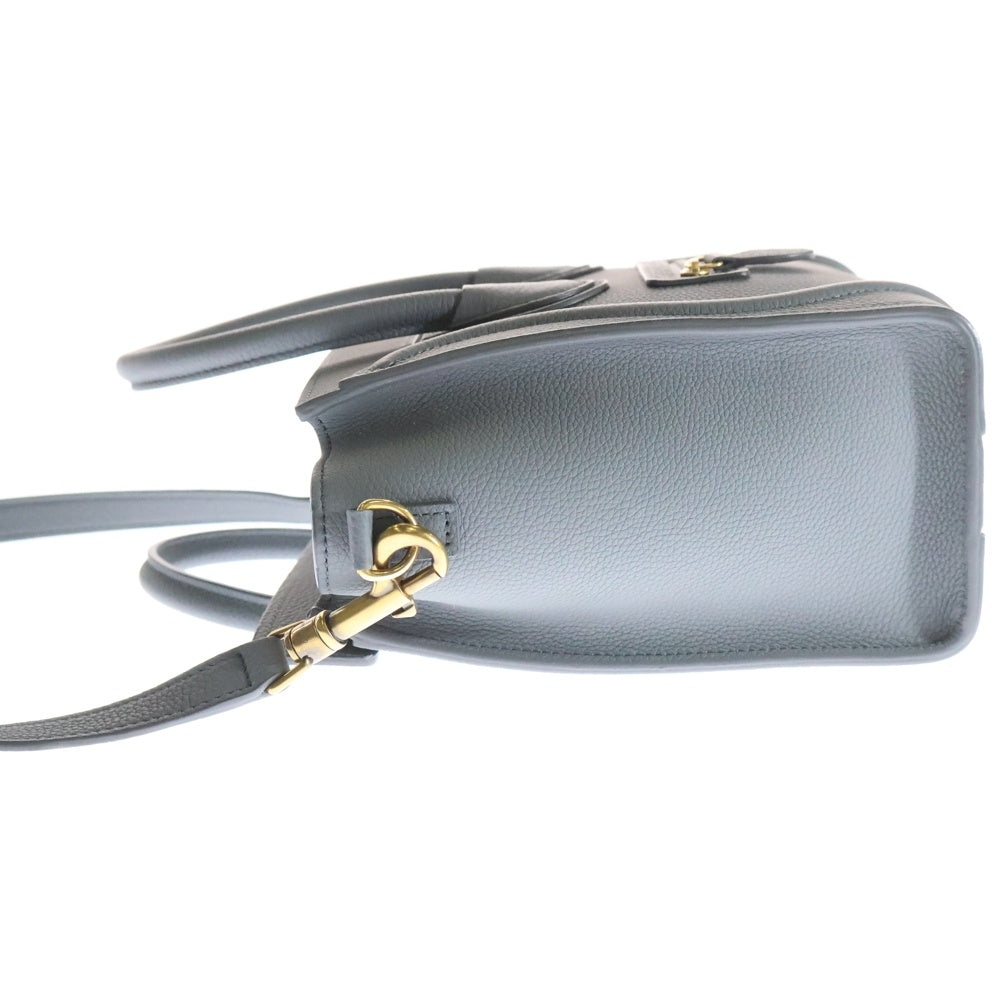 CELINE(セリーヌ) ラゲージ ナノショッパー 2WAY ハンドバッグ ショルダーバッグ グレー レザー コール