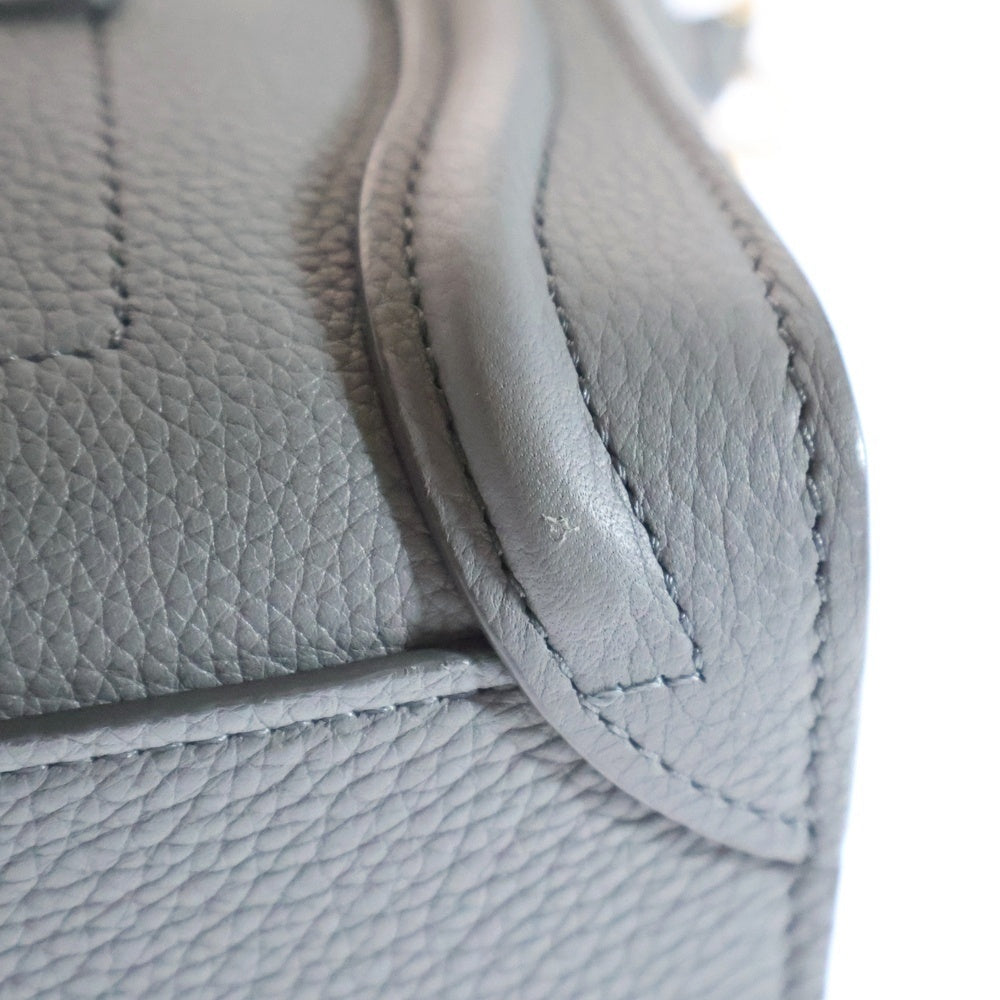 CELINE(セリーヌ) ラゲージ ナノショッパー 2WAY ハンドバッグ ショルダーバッグ グレー レザー コール