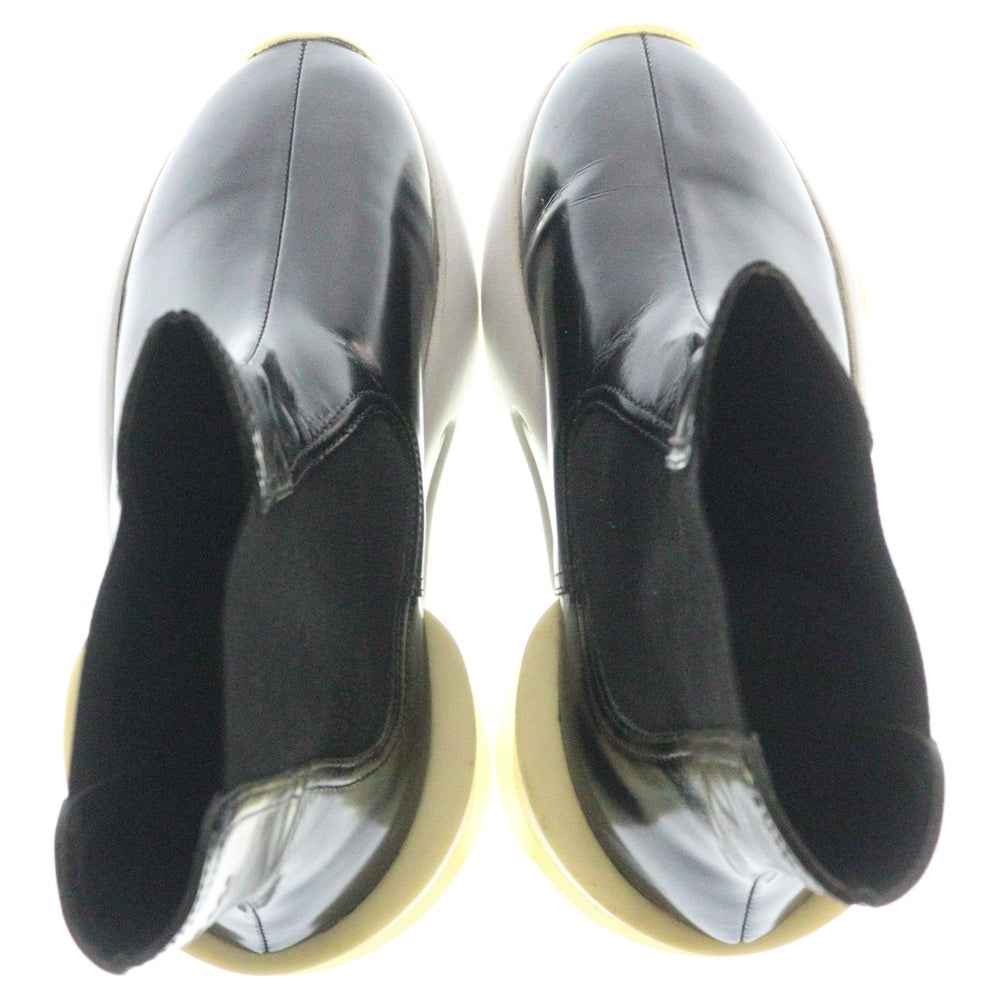 MM6 Maison Margiela(エムエムシックスメゾンマルジェラ) 21SS パテントレザー サイドゴア プラットフォーム ブーツ シューズ ブラック レディース S59WU0183