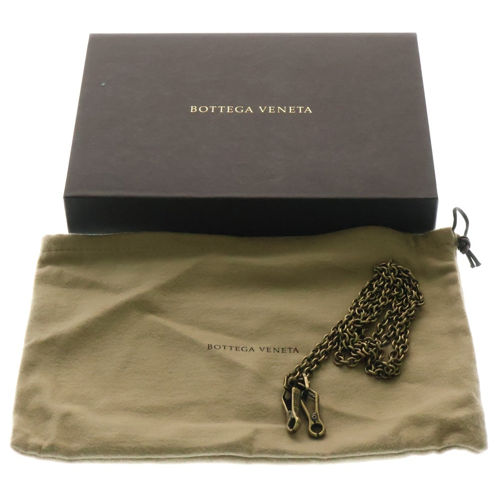 BOTTEGA VENETA(ボッテガヴェネタ) イントレチャート チェーンショルダーバッグ ミニバッグ ポーチ ブラック ゴールド金具 レザー 510282