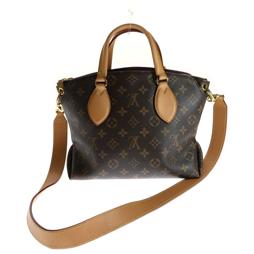LOUIS VUITTON(ルイヴィトン) モノグラム フラワージップドトートPM 2WAY レザーハンドバッグ ショルダーバッグ ブラウン