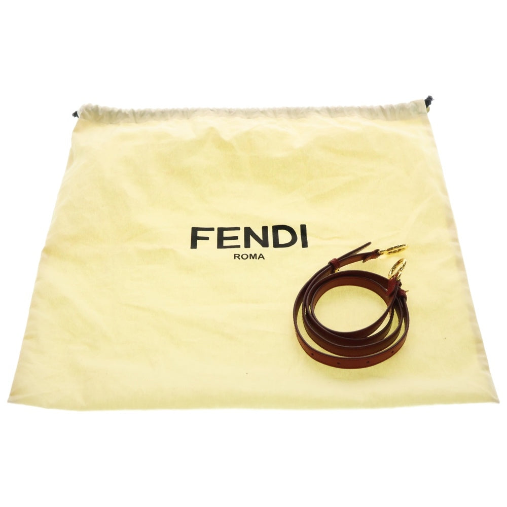 FENDI(フェンディ) Peekaboo ピーカブー セレリア ミディアム レザー ビーズドット柄 ライニング 2WAY ハンド ショルダーバッグ ゴールド金具 レッド 8BN226