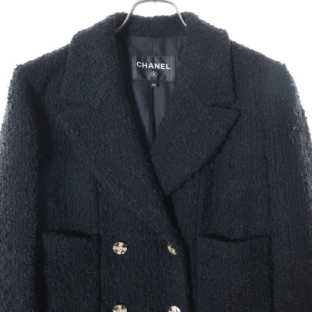 CHANEL ネイビー テーラードジャケット　38サイズ CHANEL シャネル カジュアルジャケット 38(S位) 紺x黒
