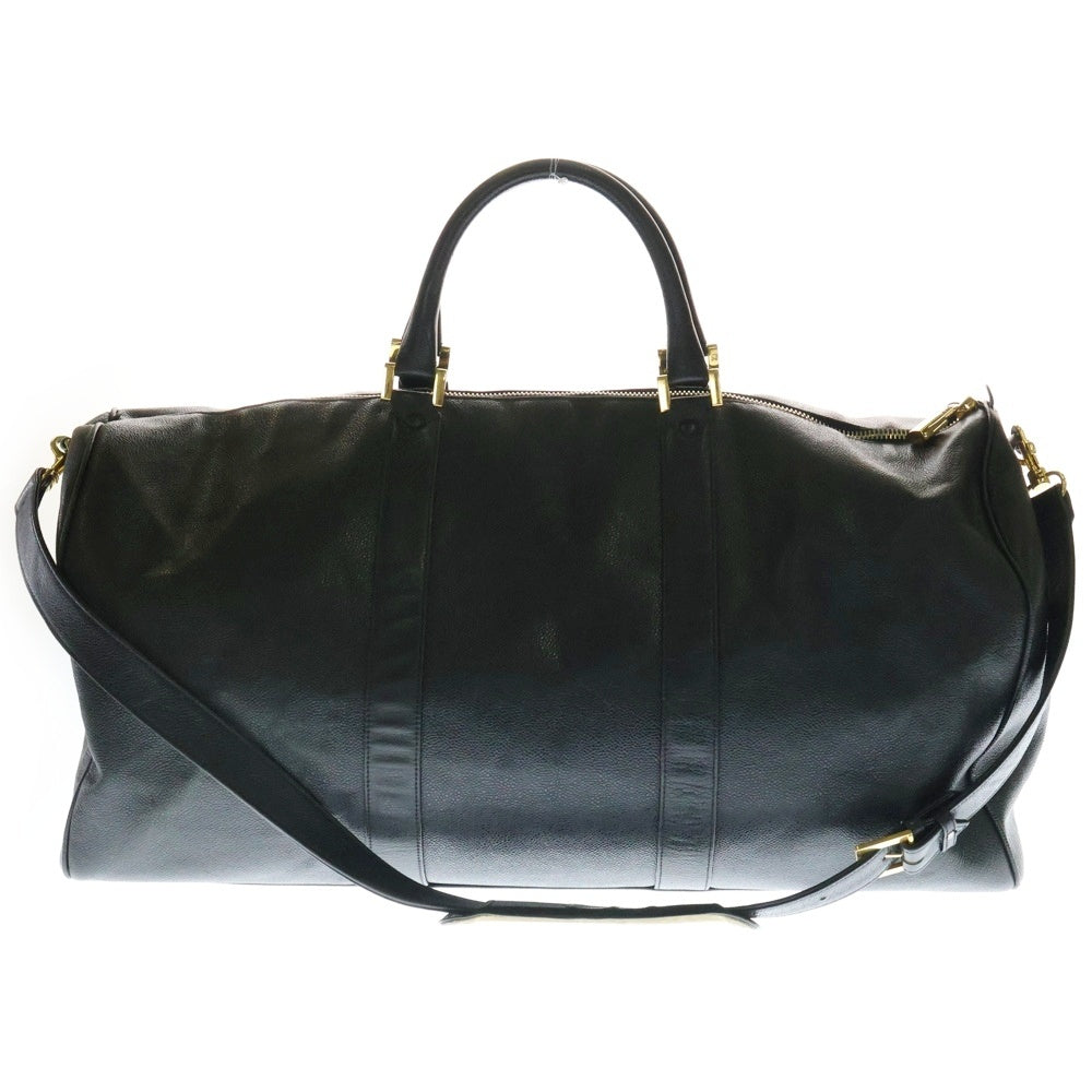 CHANEL(シャネル) ココマーク キャビアスキン レザー 2WAY ハンド ショルダー ボストンバッグ ゴールド金具 ブラック