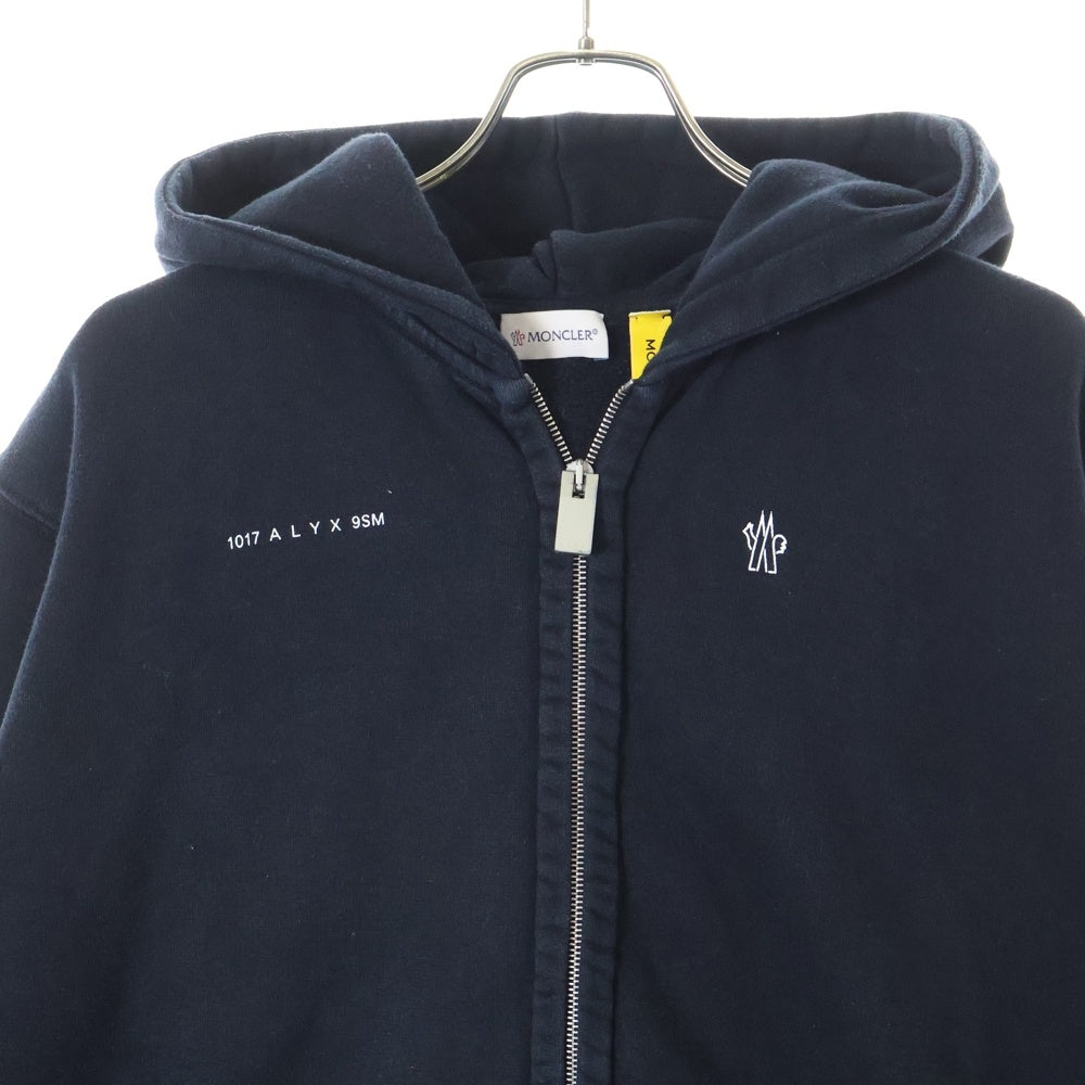 MONCLER(モンクレール) 20AW ×ALYX MAGLIA CARDIGAN ロゴプリント ジップアップ スウェットパーカー フーディー ブラック F209Y8G70810 V8184