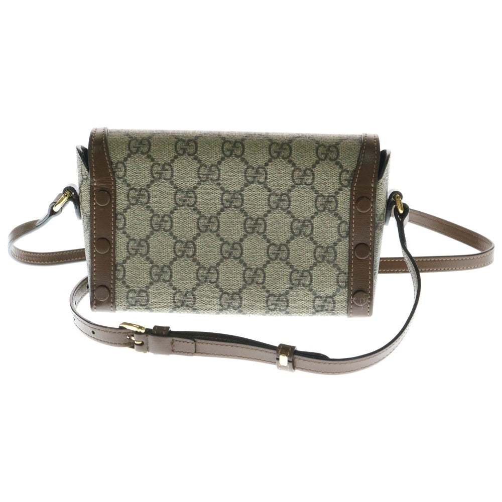 GUCCI(グッチ) ホースビット1955 ミニバッグ ショルダーバッグ ベージュ×ブラウン ゴールド金具 GGスプリーム 699295