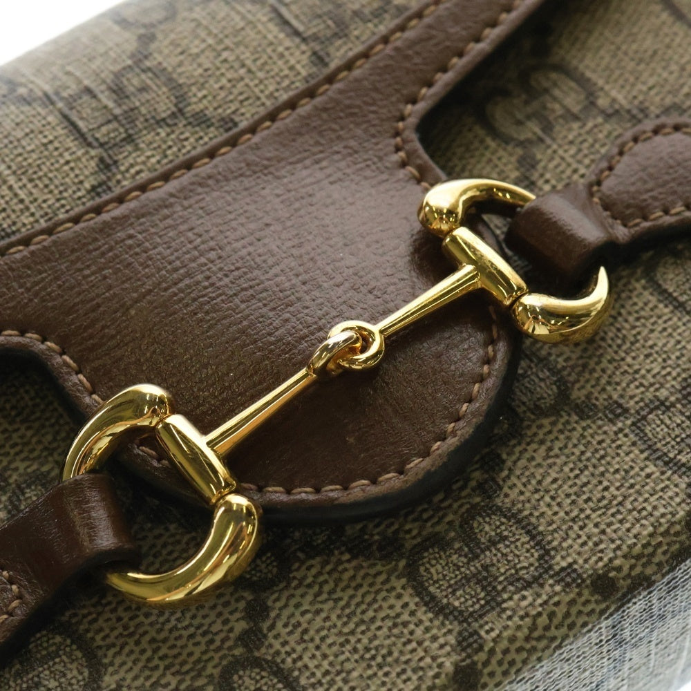GUCCI(グッチ) ホースビット1955 ミニバッグ ショルダーバッグ ベージュ×ブラウン ゴールド金具 GGスプリーム 699295