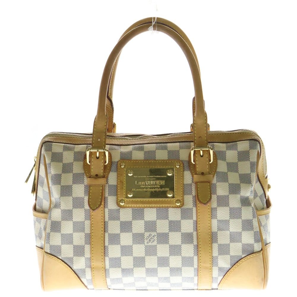 LOUIS VUITTON(ルイヴィトン) ダミエアズール バークレー ハンドバッグ ミニボストンバッグ アイボリー×ブラウン ゴールド金具 レザー×PVC N52001